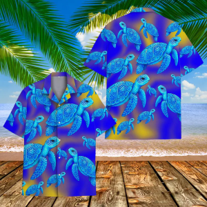 Blue Sea Turtle Hawaiian Shirt