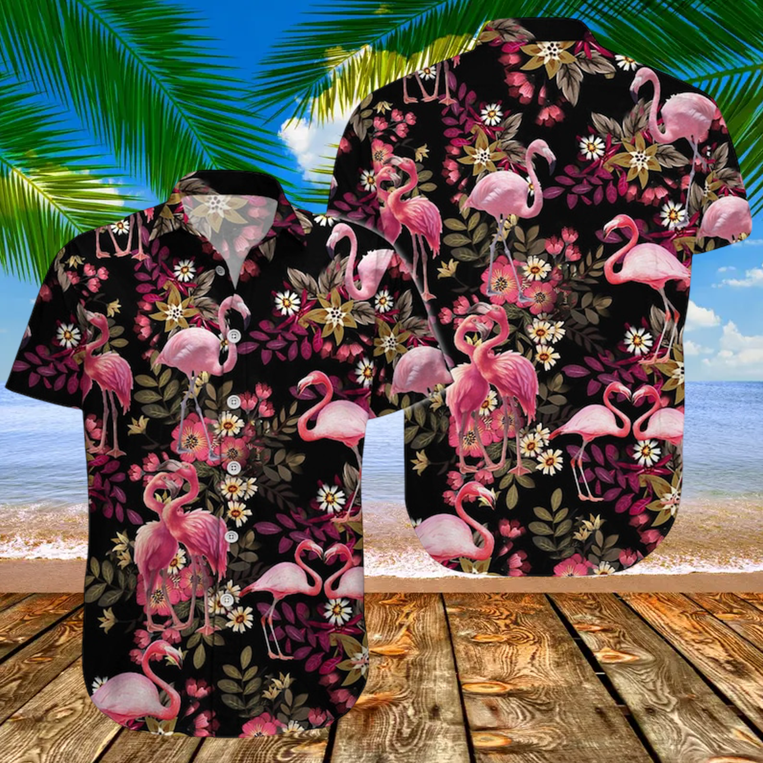 Flamingo Floral Hawaiian Shirt