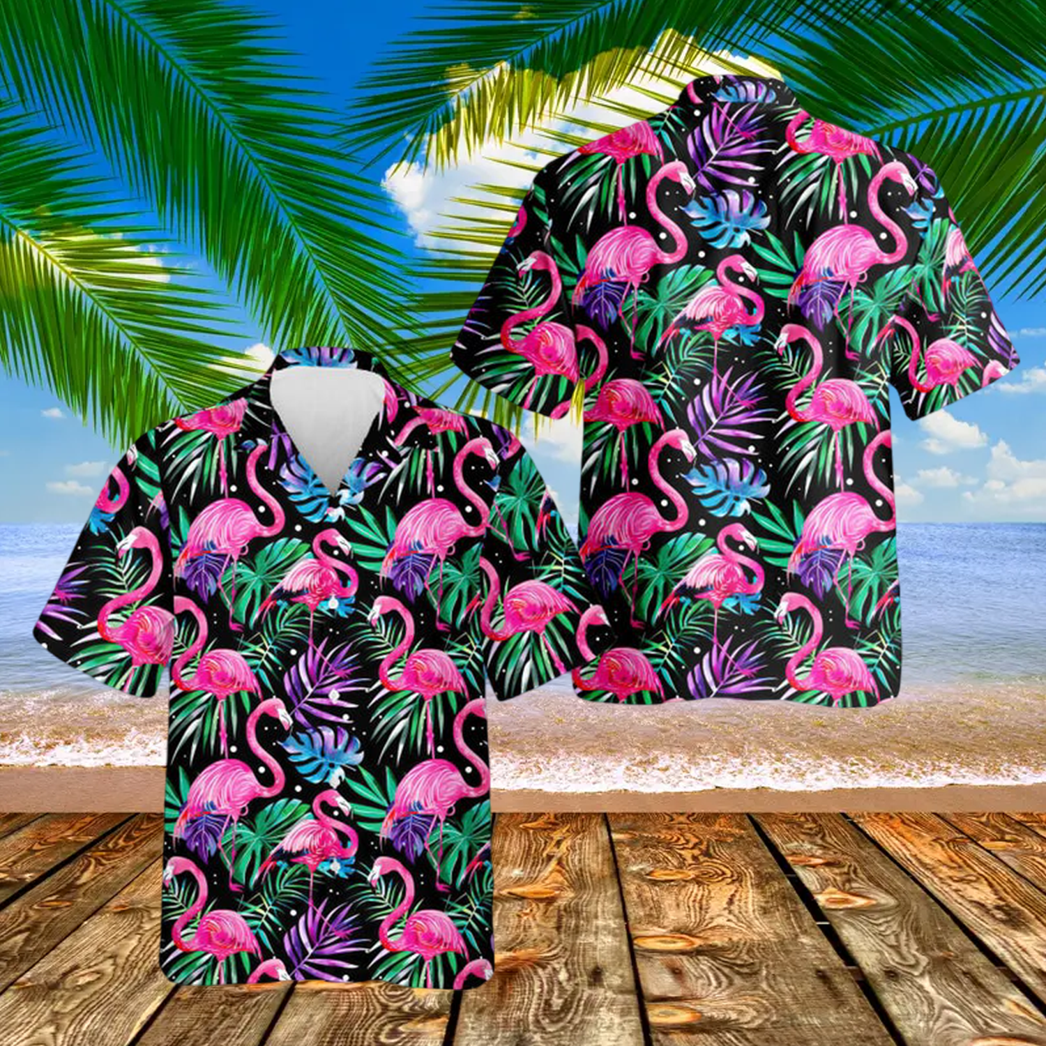 Flamingo Leaf Summer Hawaiian Shirt