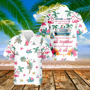 Husband & Wife Flamingo Cruise Hawaiian Shirt