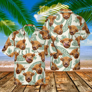 Irish Highland Cow Hawaiian Shirt