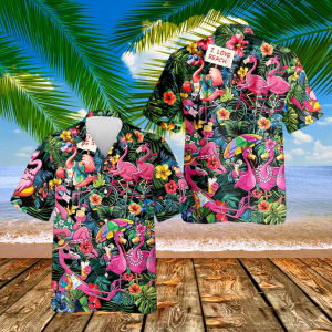 Tropical Pink Flamingo Hawaiian Shirt