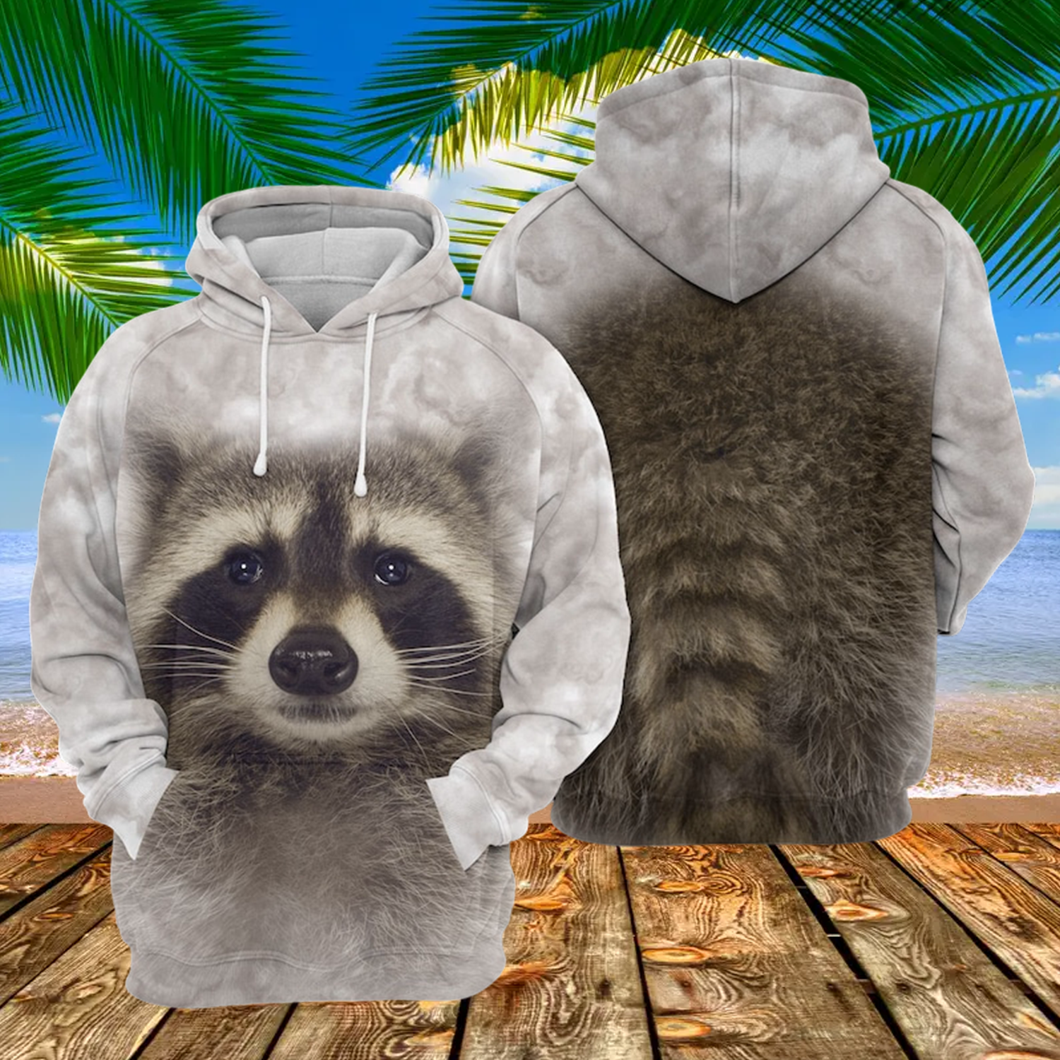 Awesome Raccoon All Over Hoodie