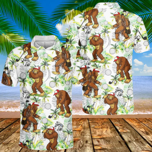 Funny Bigfoot Golf Polo Shirt